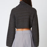 GETTING COLDER CHARCOAL TURTLENECK SWEATER