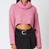 DONT CARE PINK TURTLENECK SWEATER