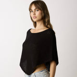 STILL GOOD BLACK KNIT PONCHO