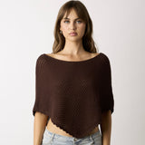 STILL GOOD BROWN KNIT PONCHO