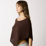 STILL GOOD BROWN KNIT PONCHO
