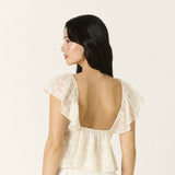 LIGHT AS A FEATHER CREAM BABYDOLL TOP