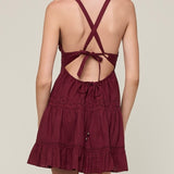 TIME TO GO BURGUNDY LACE MINI DRESS