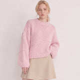 CRUSHING HARD PINK CHUNKY KNIT SWEATER