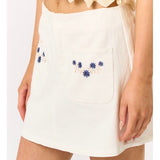 FROM THE FRONT EMBROIDERED MINI SKIRT