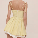 DAY IN THE PARK YELLOW PLAID MINI DRESS