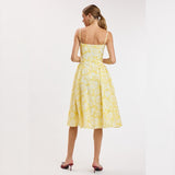 ZESTY YELLOW FLORAL MIDI DRESS