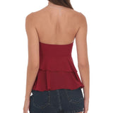 LUCY IN THE SKY RED STRAPLESS TOP