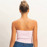 CROSSOVER PINK KNIT TUBE TOP