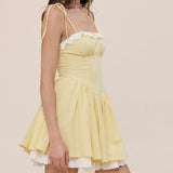 DAY IN THE PARK YELLOW PLAID MINI DRESS