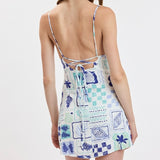 CABO BOUND BLUE MARINE LIFE MINI DRESS