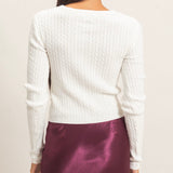 MEET IN THE MIDDLE CREAM LIGHTWEIGHT KNIT CARDIGAN