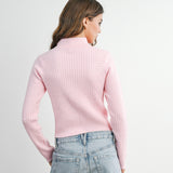 BURST MY BUBBLE PINK FULL ZIP SWEATER