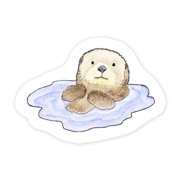 OTTER IN WATER STICKER