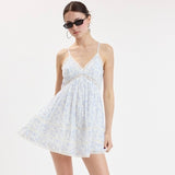 LOVE YOU LIKE I DO BLUE FLORAL MINI DRESS