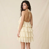 ROARING 20S YELLOW RUFFLE MINI DRESS