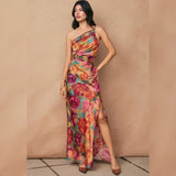 END OF THE DAY FLORAL ONE SHOULDER MAXI DRESS