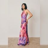 ISABELLA STEWART FLORAL HALTER MAXI DRESS