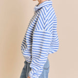 BABY ITS COLD OUTSIDE STRIPED SHERPA QUARTER ZIP JACKET