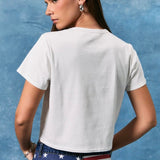USA FLAG EMBROIDERED BABY T SHIRT