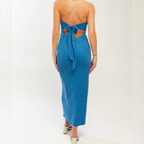 NO TROUBLE IN PARADISE BLUE MAXI DRESS
