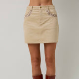 SURPRISE SURPRISE PATTERNED CORDUROY MINI SKIRT