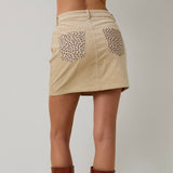 SURPRISE SURPRISE PATTERNED CORDUROY MINI SKIRT