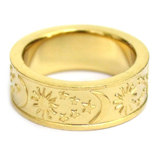 LULU GOLD SUN AND MOON RING