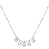 WHITE GOLD DIPPED RHINESTONE DROP NECKLACE