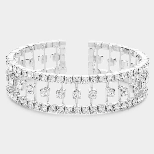 SHAEDA SILVER RHINESTONE BRACELET