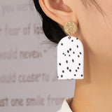 DANA WHITE POLYMER SPOTTED DROP EARRINGS