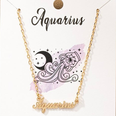 AQUARIUS GOLD ZODIAC NECKLACE