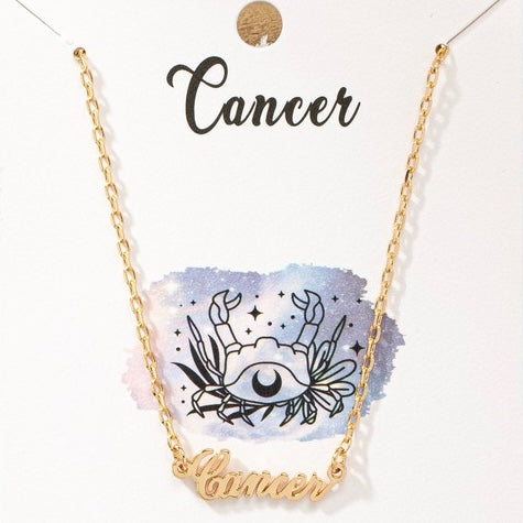 CANCER GOLD ZODIAC NECKLACE