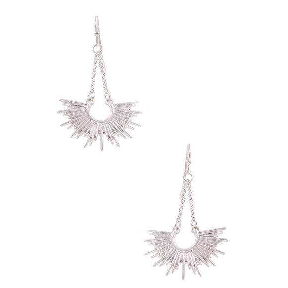 KIMBERLY SILVER HALF SUN DROP EARRINGS