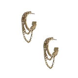 EVERLY GOLD CHAINLINK DANGLE HOOP EARRINGS