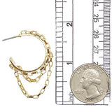 EVERLY GOLD CHAINLINK DANGLE HOOP EARRINGS
