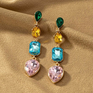 TERRY MULTI COLOR RHINESTONE DROP EARRINGS