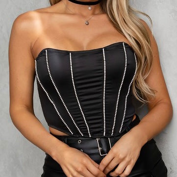 SO BEJEWELED BLACK CORSET TOP – The Wild Clover Boutique