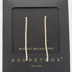 14K GOLD RHINESTONE DROP EARRINGS