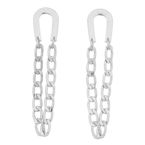 JANE SILVER CHAIN DROP EARRINGS