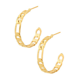 DARIA GOLD CHAINLINK HOOP EARRINGS