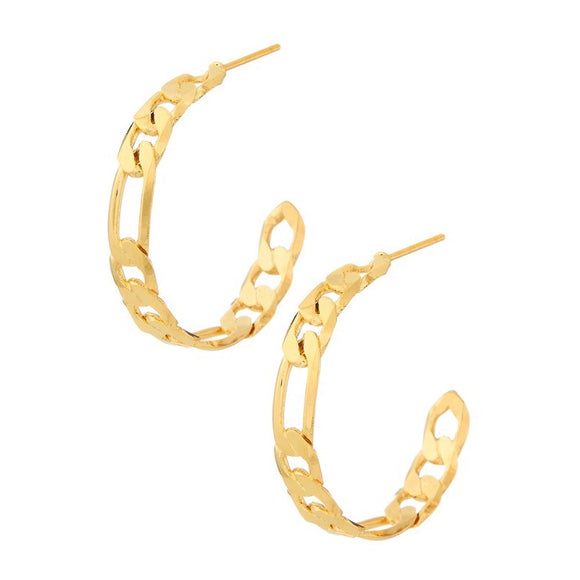 DARIA GOLD CHAINLINK HOOP EARRINGS