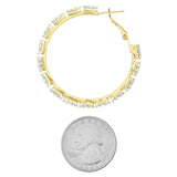 LEILANI GOLD RHINESTONE HOOP EARRINGS
