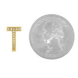 14K GOLD T SHAPE HUGGIE EARRINGS