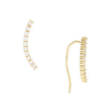 GOLD DIPPED CUBIC ZIRCONIA EAR CRAWLERS