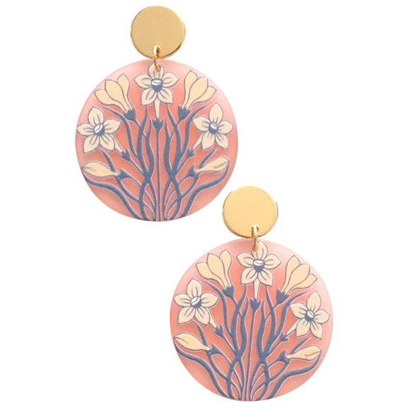 NATALIE ACRYLIC FLORAL DROP EARRINGS