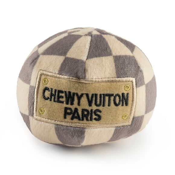 CHEWY VUITON CHECKERED BALL DOG TOY