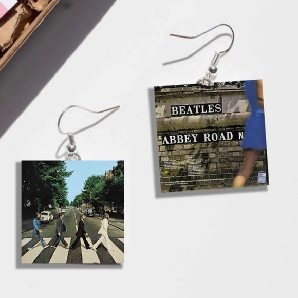 BEATLES ABBEY ROAD VINYL EARRINGS