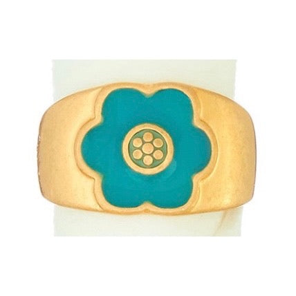 TYLA BLUE FLOWER RING