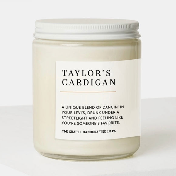 TAYLORS CARDIGAN SOY CANDLE